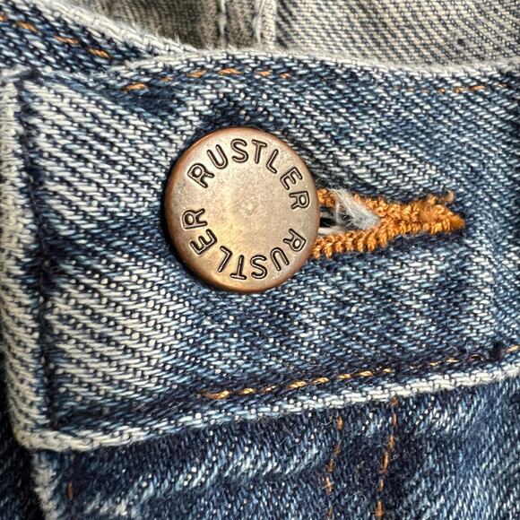 Rustler Classic Blue Denim Jeans Men’s 36x32 Straight Leg Medium Wash - Picture 5 of 11